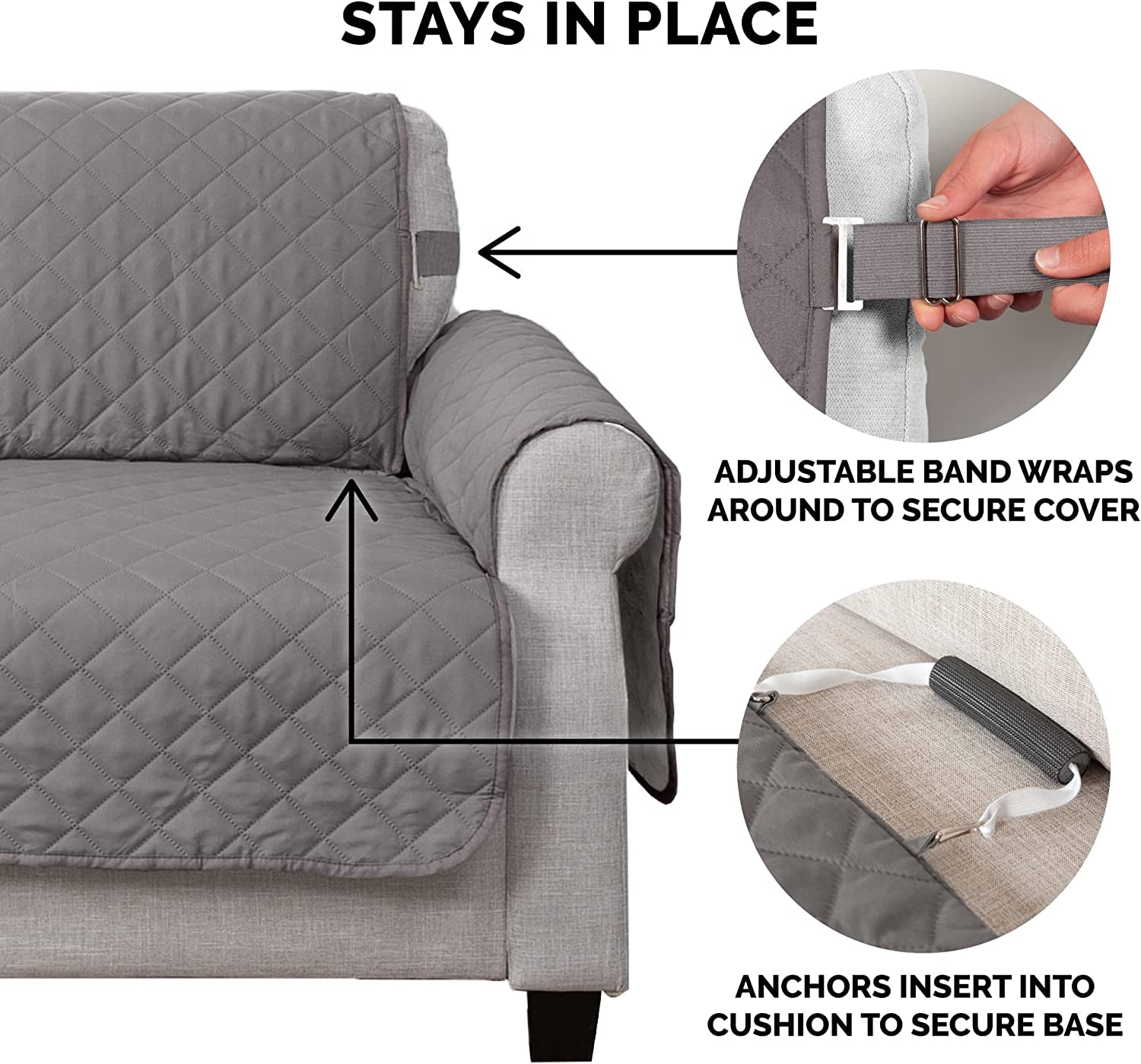 Furniture Cover for Dogs and Cats - Water-Resistant Living Room Furniture Protector for Chairs, Recliners, Loveseats, & Sofas - Multiple Colors, Sizes, & Styles